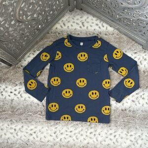 Tea Collection long sleeve shirt boys size 6 happy face preppy activewear school